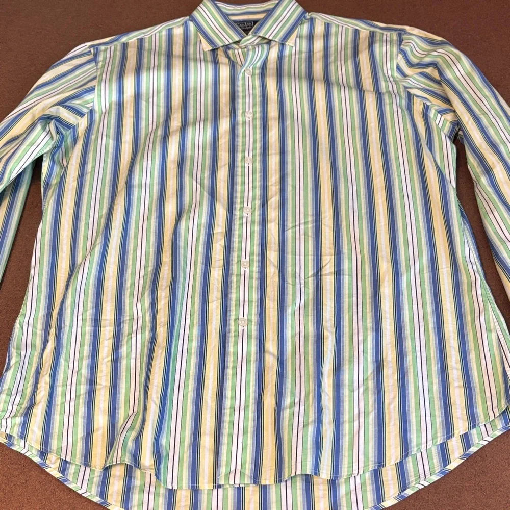 Polo by Ralph Lauren Regent Green, Blue & Yellow Striped Button-Down Shirt